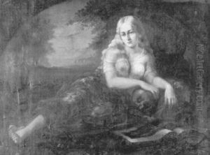 Hl. Maria Magdalena Mit Buch Und Totenschadel by Jean Jacques Henner