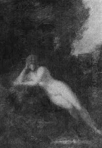 Baigneuse Dans Un Paysage by Jean Jacques Henner