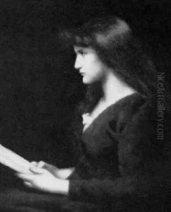 A Seated Red-haired Girl In Profile by Jean Jacques Henner
