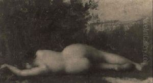 Nu Allonge Dans Un Paysage` by Jean Jacques Henner