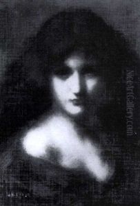 Femme A La Robe Rouge by Jean Jacques Henner