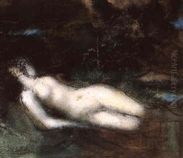 Femme Alanguie Dans Un Paysage - view 1