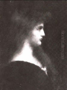Jeune Fille Rousse Vue De Profil by Jean Jacques Henner