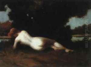 Naiade Allongee Au Bord De L'eau by Jean Jacques Henner