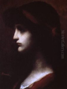 Jeune Femme De Profil by Jean Jacques Henner