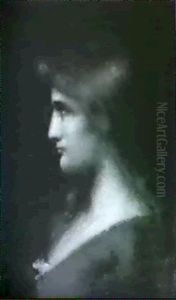 Portrait Of A Woman With Red Hair by Jean Jacques Henner