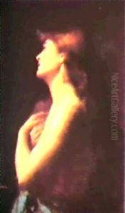 Jeune Femme A La Draperie Bleue by Jean Jacques Henner