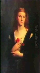 Madchen Mit Mohnblumen by Jean Jacques Henner