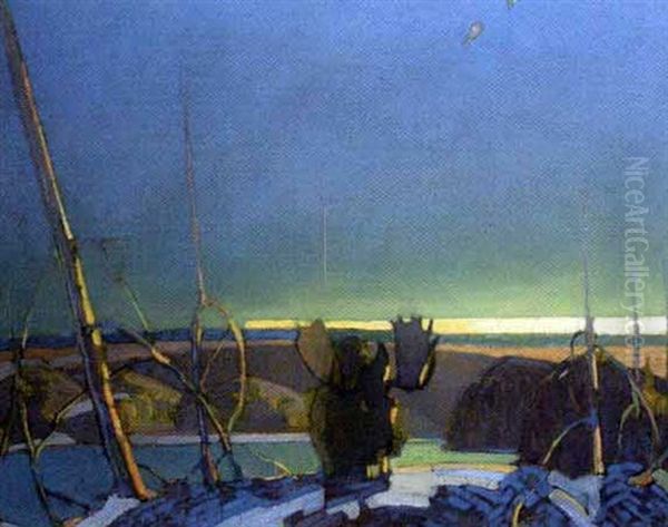 A Moose In A Northern Landscape - view 1