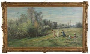 Mother & Daughters In Springtime