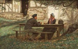 Meeting Under The Apple Tree, Normandy by William John Hennessy