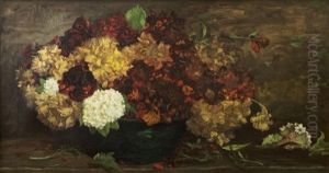 Still Life (study Of Flowers) by William John Hennessy