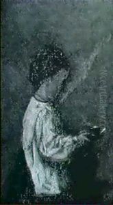 Little Girl With Tea Cup by William John Hennessy