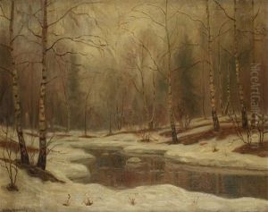 Sous - Bois Enneige by Otto Hennig