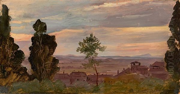 "abendhimmel, Campagna, Von Der Villa D'este Gesehen" - view 1