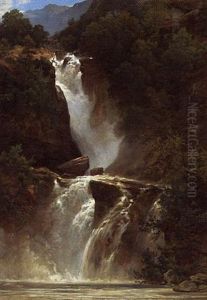 Reichenbachfalle Bei Meiringen by Adolf Henning
