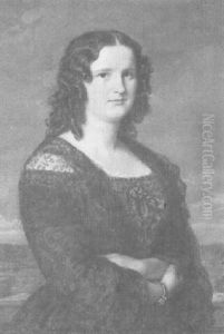 Junge Dame Vor Landschaftshintergrund