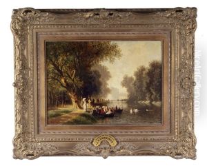 Canal Scene, The Nymphenburg Palace by Johann Friedrich Hennings