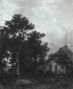 Peasants Resting In The Doorway Of A Farmhouse