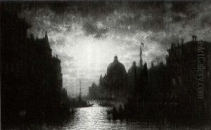 Santa Maria Della Salute And The Grand Canal By Moonlight