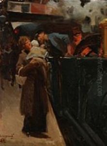 A Study For Lokomotivforeren Pa Londons Banegaard