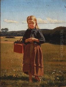 A Barefooted Peasant Girl With A Picnic Basket On Her Arm A Barefooted Peasant Girl With A Picnic Basket On Her Arm