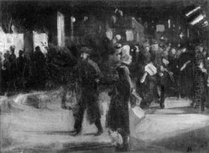 Stroget At Christmas / A Copenhagen View by Erik Ludwig Henningsen