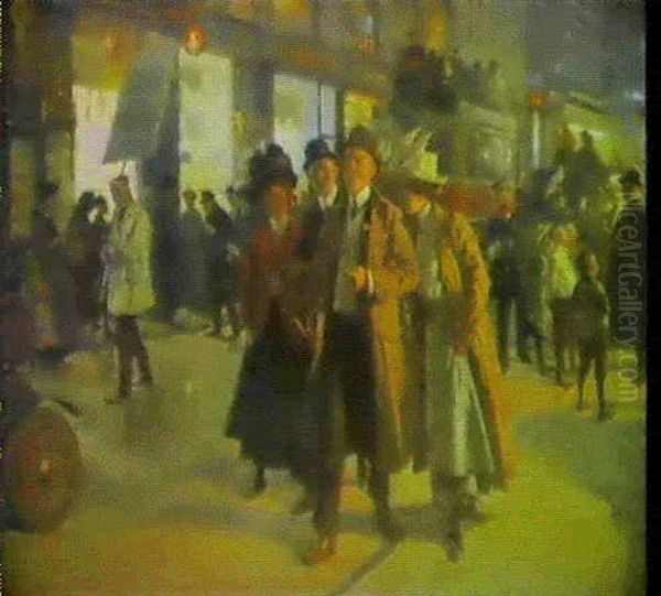 Gadeliv, Aften, Skuespilleren Frederik Jensen I             Frederidsberggade - view 1