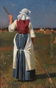 A Peasant Woman Working With Her Back To The Sun
