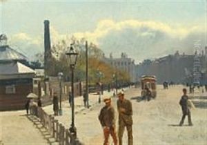 City Life At Farimagsgade, Copenhagen by Frants Peter Didrik Henningsen