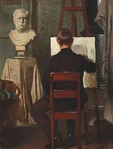 A Painter In His Studio, Presumably The Artist Himself A Painter In His Studio, Presumably The Artist Himself