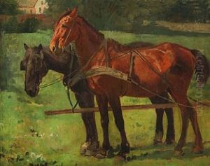 A Horse Team by Frants Peter Didrik Henningsen