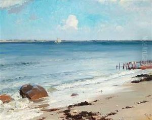 Kystparti Fra Nordsjaelland, Sommer by Frants Peter Didrik Henningsen