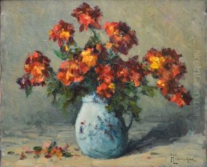 Bouquet Au Pichet De Porcelaine by Narcisse Henocque