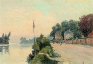Village, Bord De Seine by Narcisse Henocque