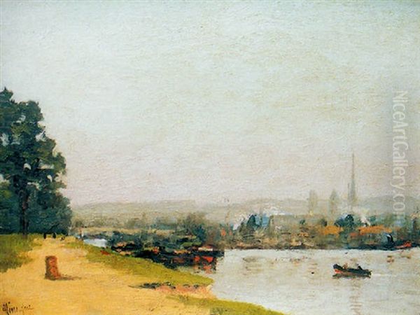 Bord De Seine - Paysage Impressionniste - view 1