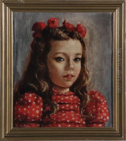 Portrait Of A Young Girl In A Polka Dot Dress - view 1
