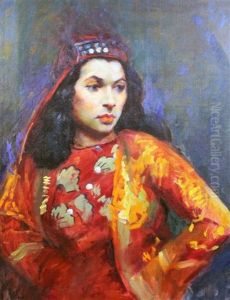 Portrait Of A Lady In Turkish Dress by Robert Henri