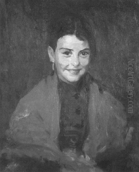 Portrait Of A Girl With A Red Shawl - view 1