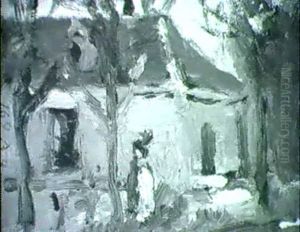 Old House And Woman by Robert Henri