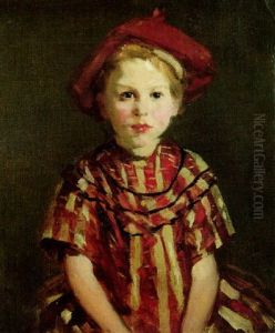 Little Girl In Red Stripes by Robert Henri