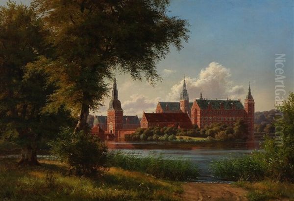 Frederiksborg Castle Seen From The Edge Of The Lake - view 1