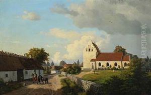 A Summer Day By The Church Of Jordlose, Funen