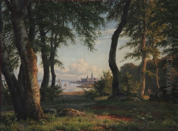 Kronborg Castle Seen From The Edge Of A Forest - view 1