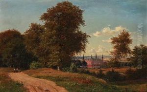 Summer Day In Hillerod With A View Towards Frederiksborg Castle, Denmark by Carsten Henrichsen