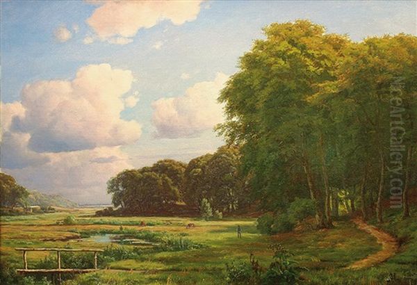 Wiesen Und Waldlanschaft Mt Huter, Vieh Und Ferner Kuste - view 1
