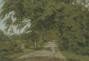 Mor Og Barn Pa En Vej I Skoven by Carsten Henrichsen