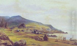 Norsk Kystparti Med Fiskere Ved Deres Bade Norsk Kystparti Med Fiskere Ved Deres Bade