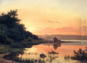 Sunset Over A Lake