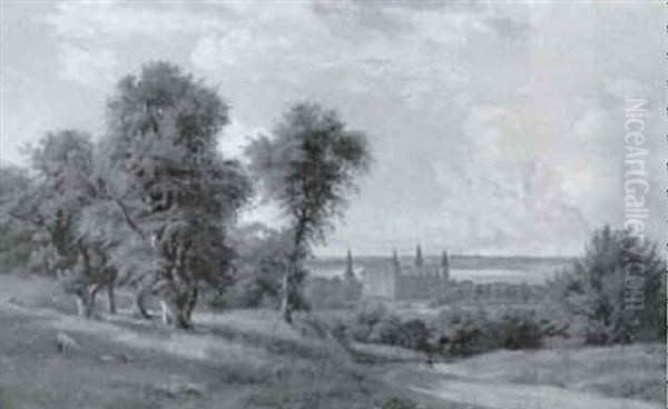 Udsigt Mod Frederiksborg Slot Set Fra Batzkes Bakke - view 1